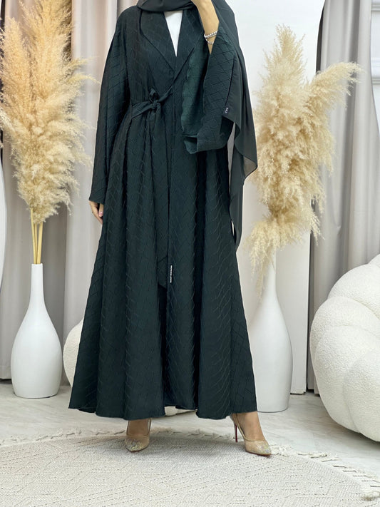 C 0005 - 06 Green Overlap Silk Abaya