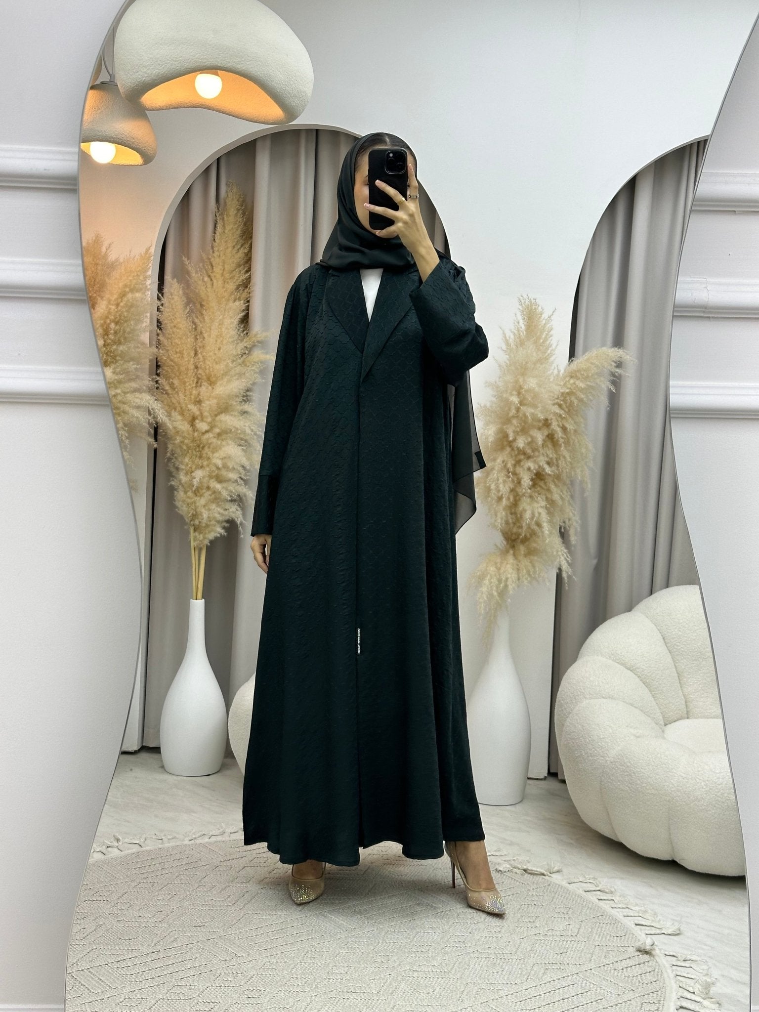 C 0006 - 02 Green Coat Silk Eid Abaya