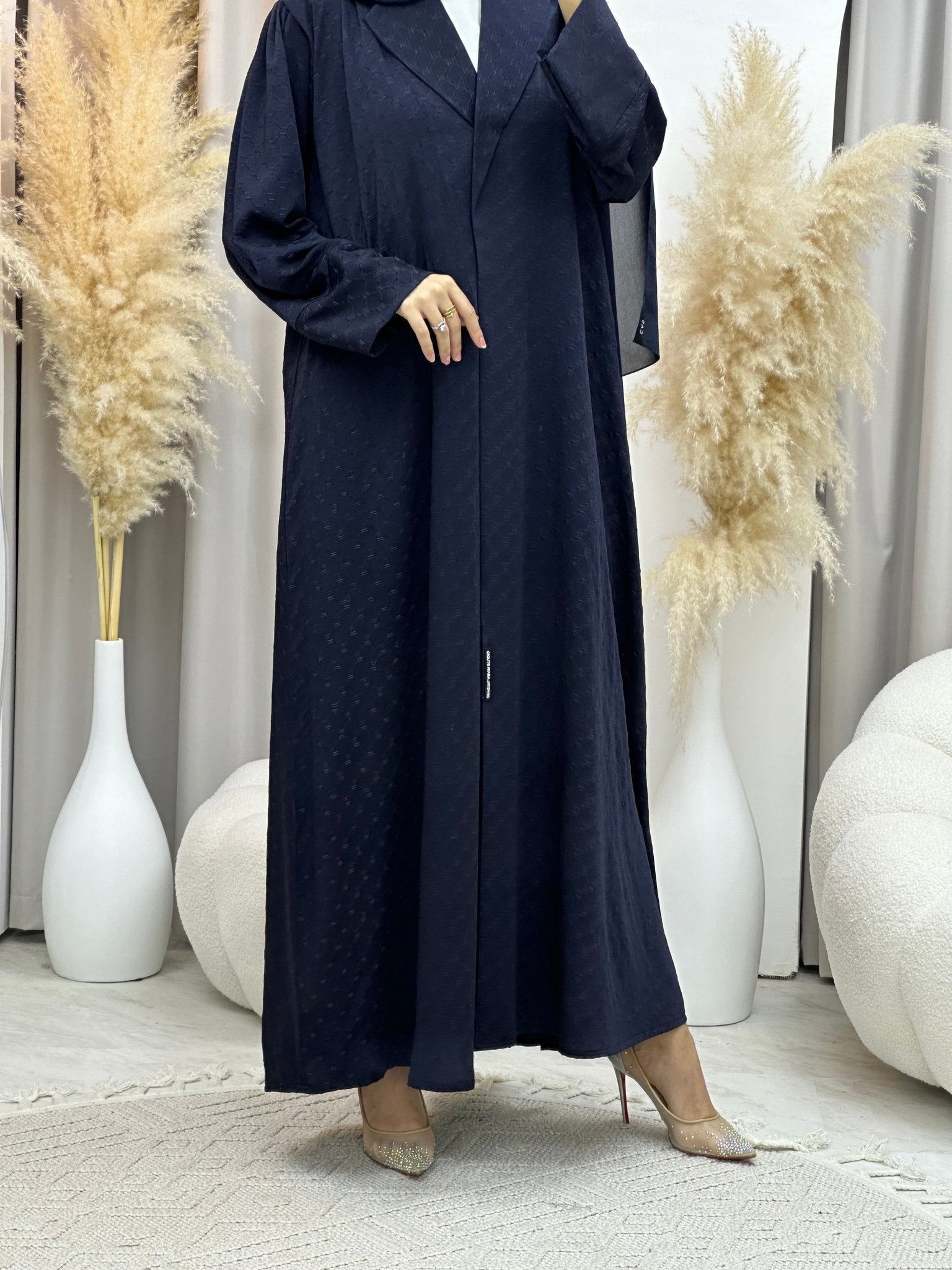 C 0006 - 04 Blue Coat Silk Eid Abaya