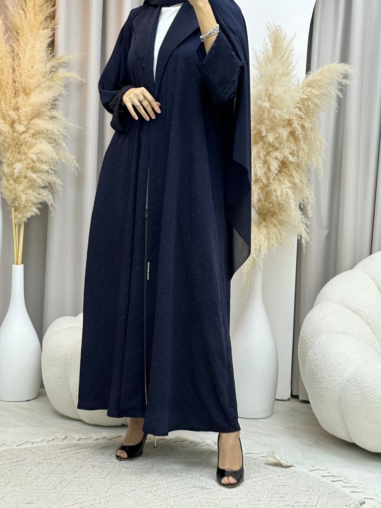 C 0007 - 03 Blue Coat Silk Eid Abaya 02