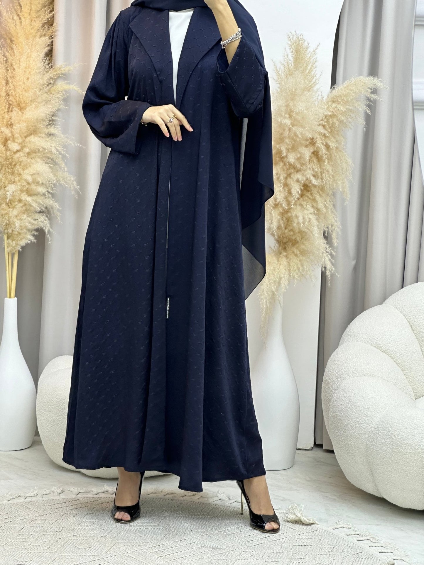 C 0007 - 03 Blue Coat Silk Eid Abaya 02