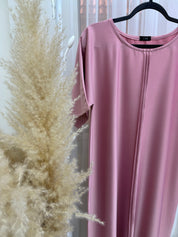 C 001 - 05 Pink Pleats Under Abaya Dress