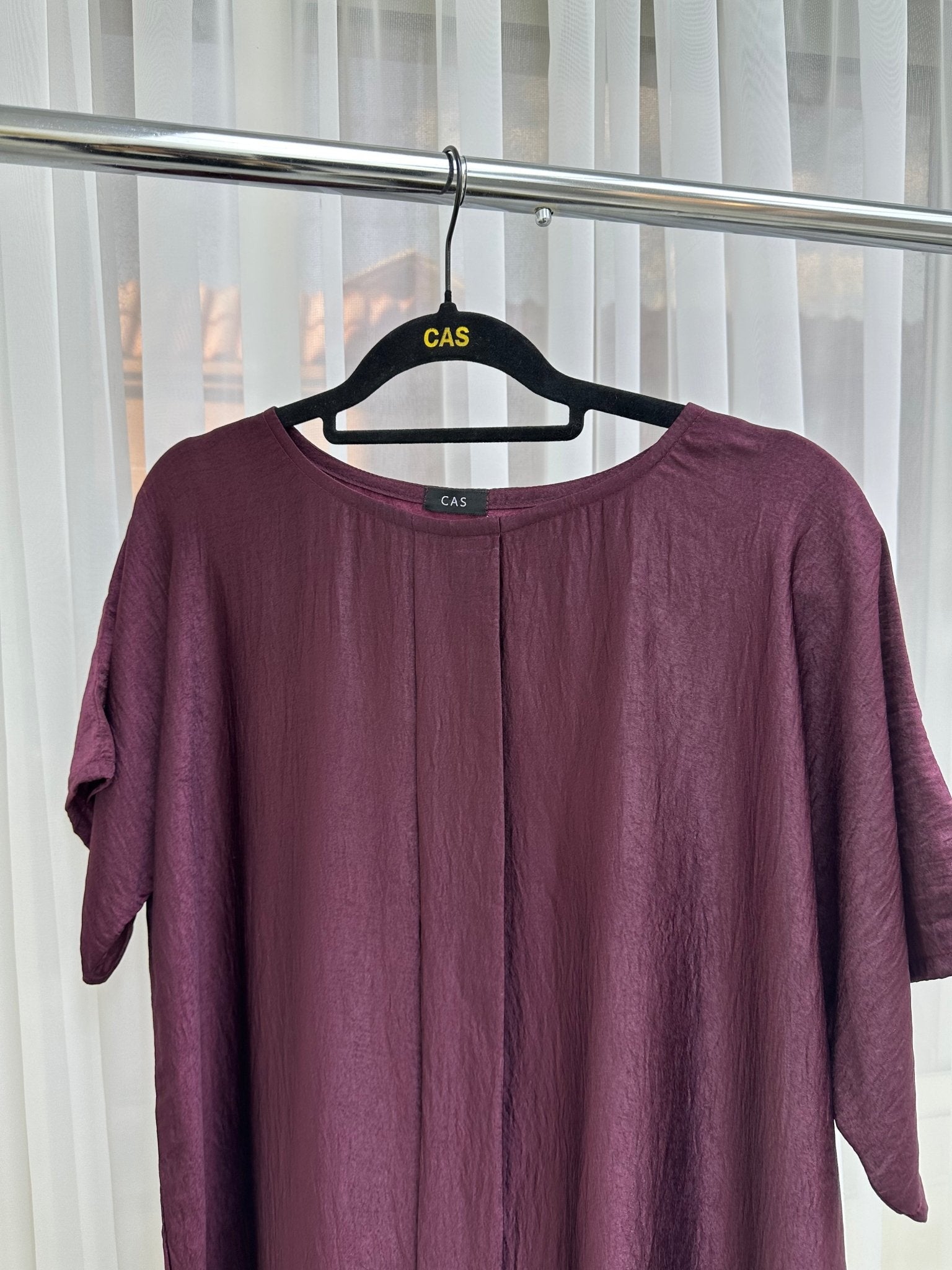 C 001 - 07 Maroon Pleats Under Abaya Dress