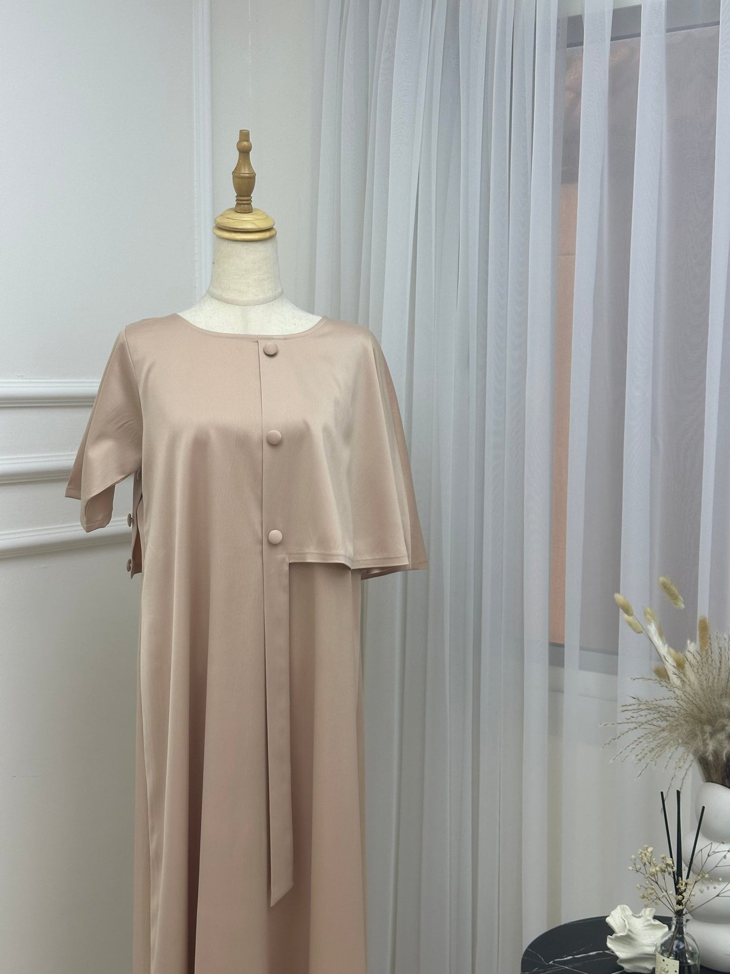 C 001 Beige Under Abaya Dress