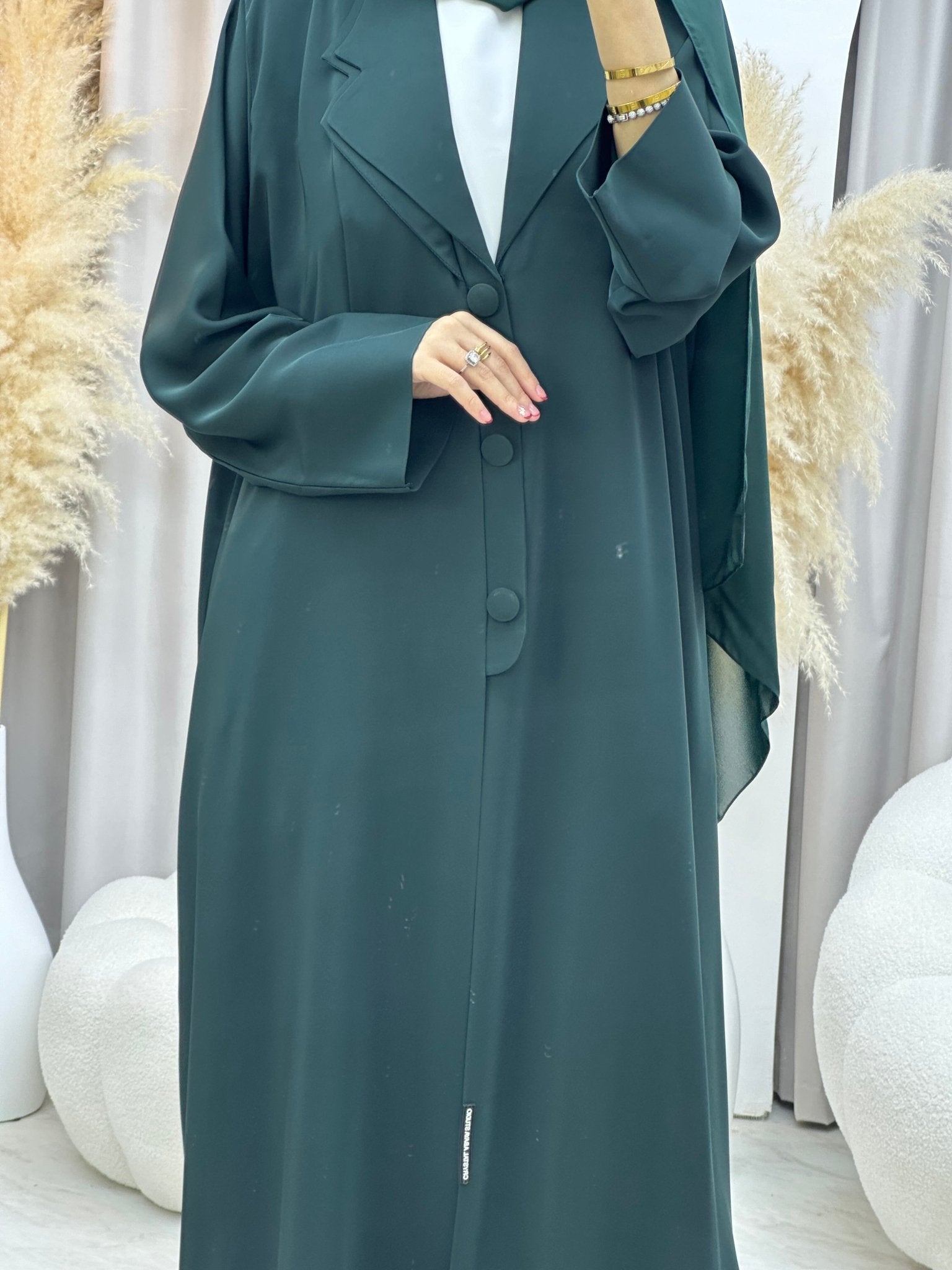 C 0011 Green Coat Eid Abaya