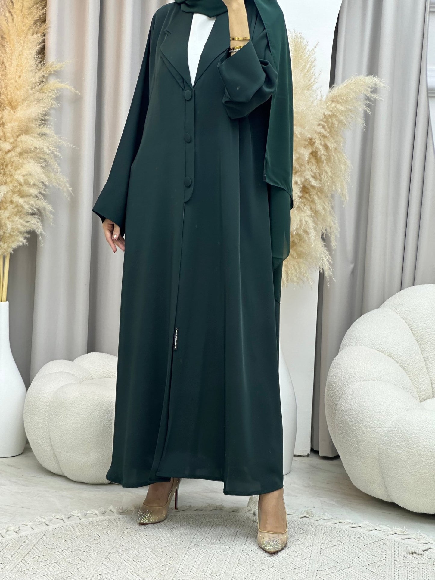 C 0011 Green Coat Eid Abaya