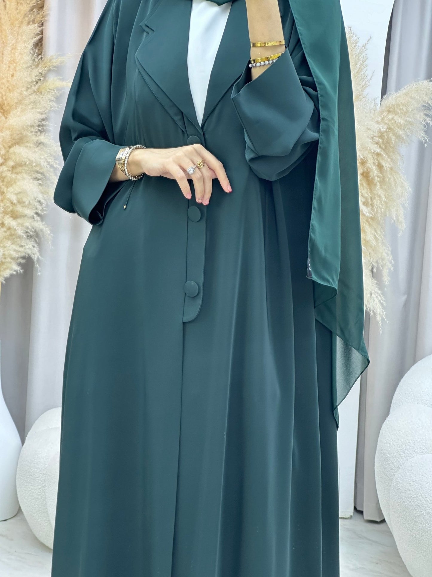 C 0011 Green Coat Eid Abaya