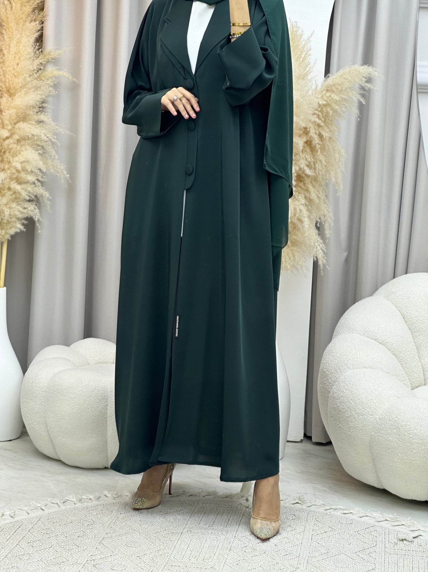 C 0011 Green Coat Eid Abaya