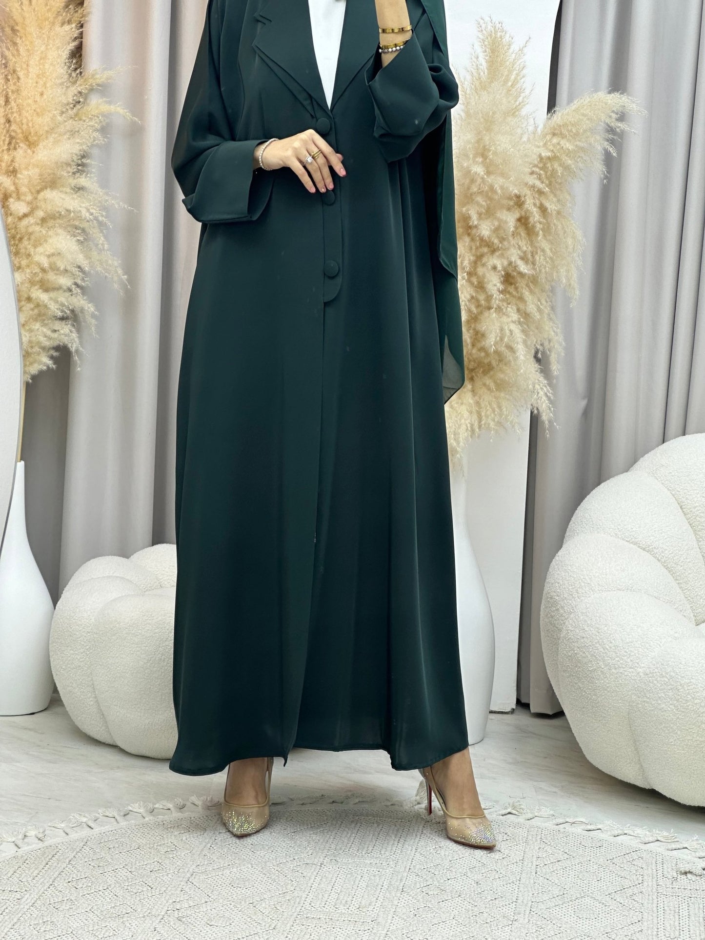 C 0011 Green Coat Eid Abaya