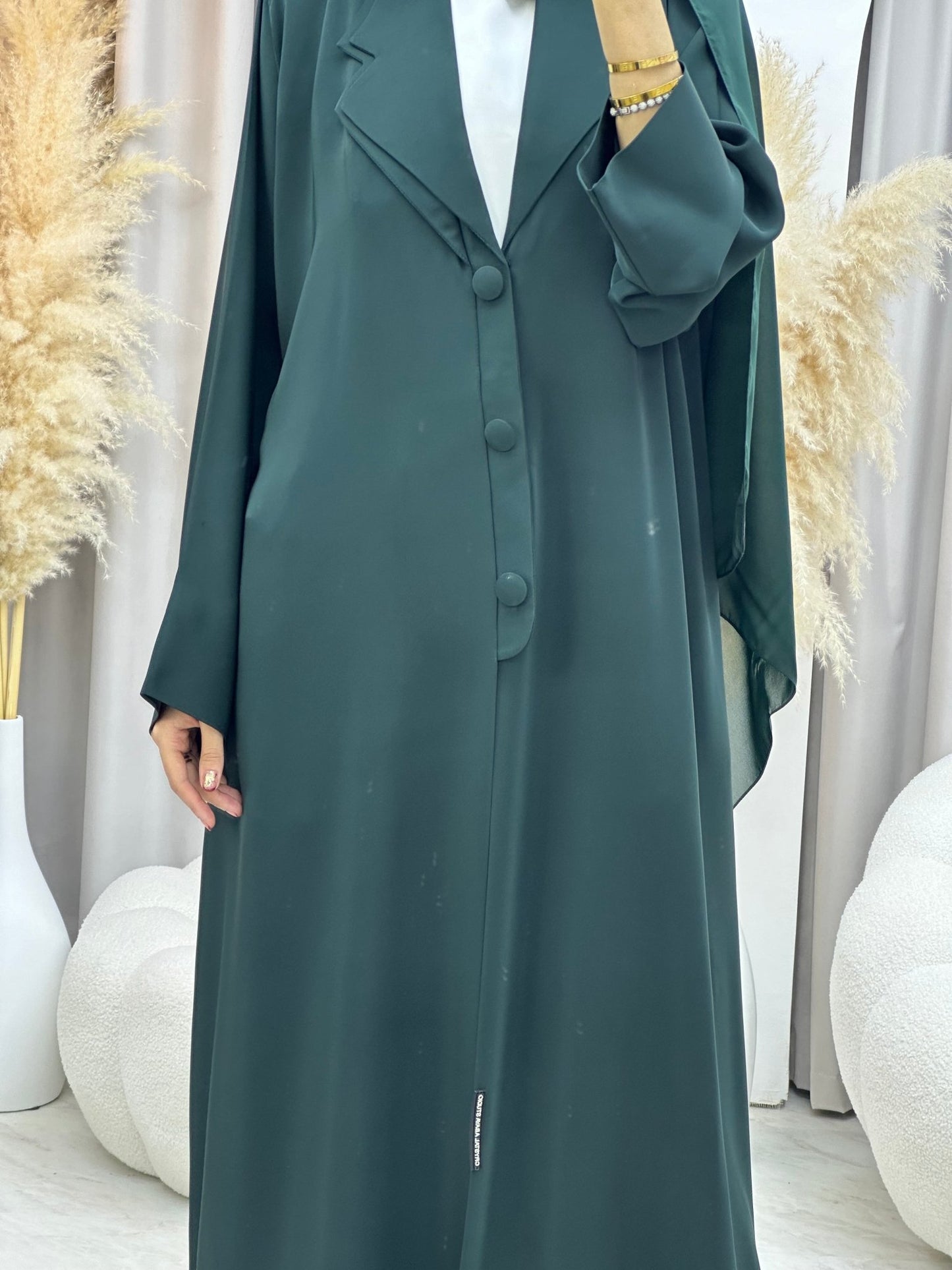 C 0011 Green Coat Eid Abaya