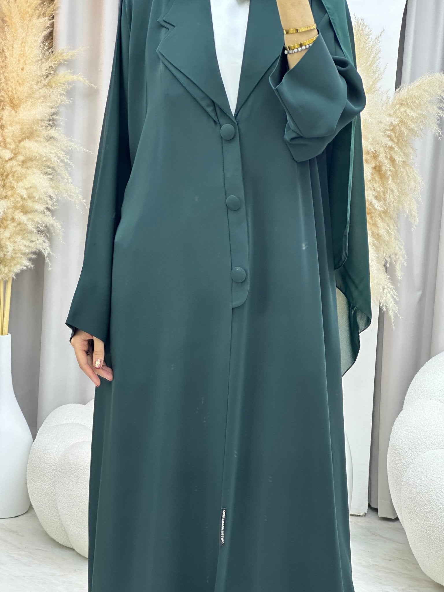 C 0011 Green Coat Eid Abaya