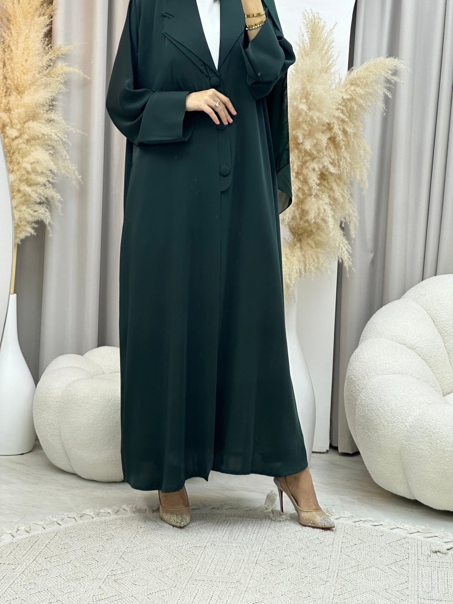 C 0011 Green Coat Eid Abaya