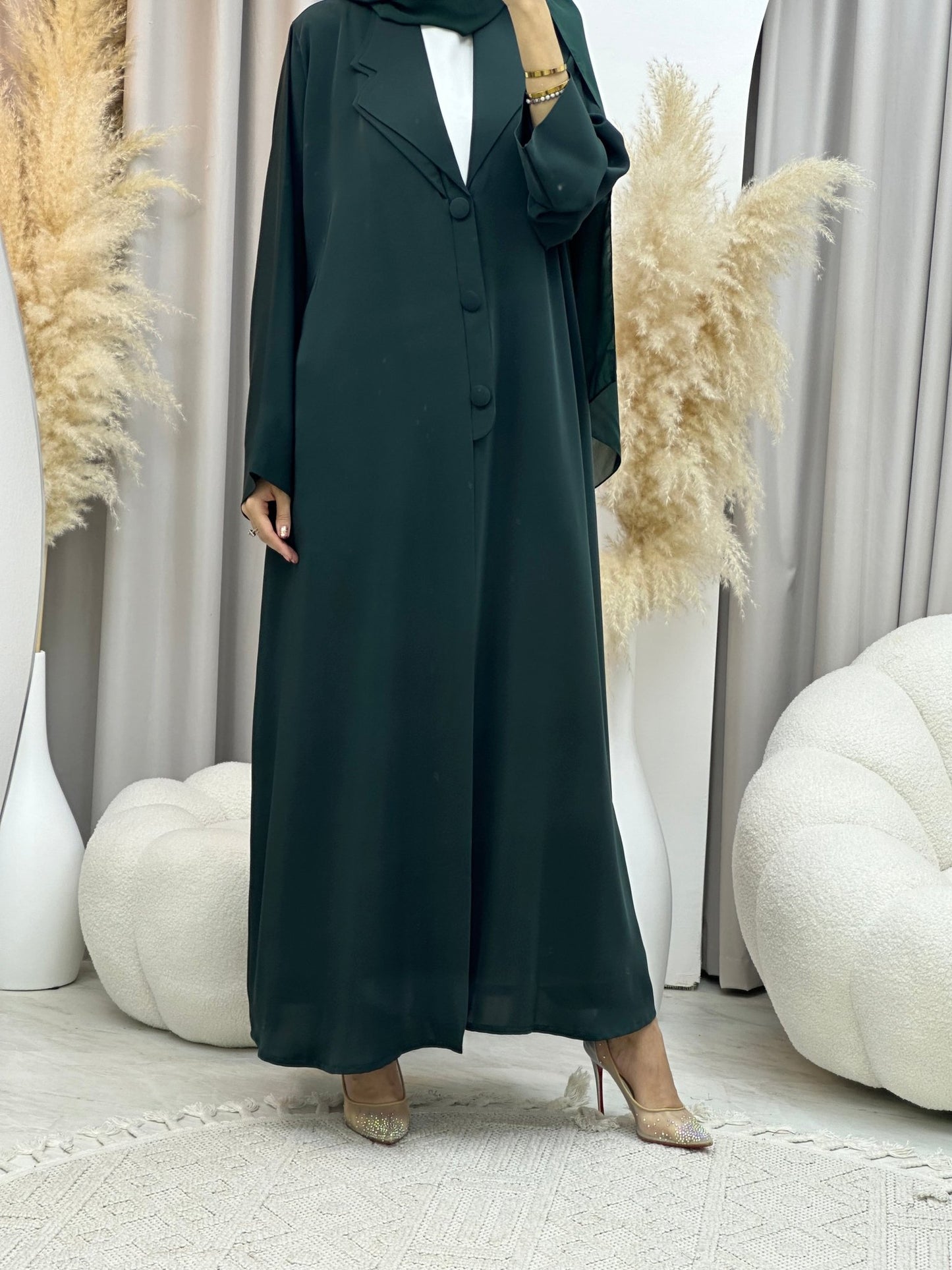 C 0011 Green Coat Eid Abaya