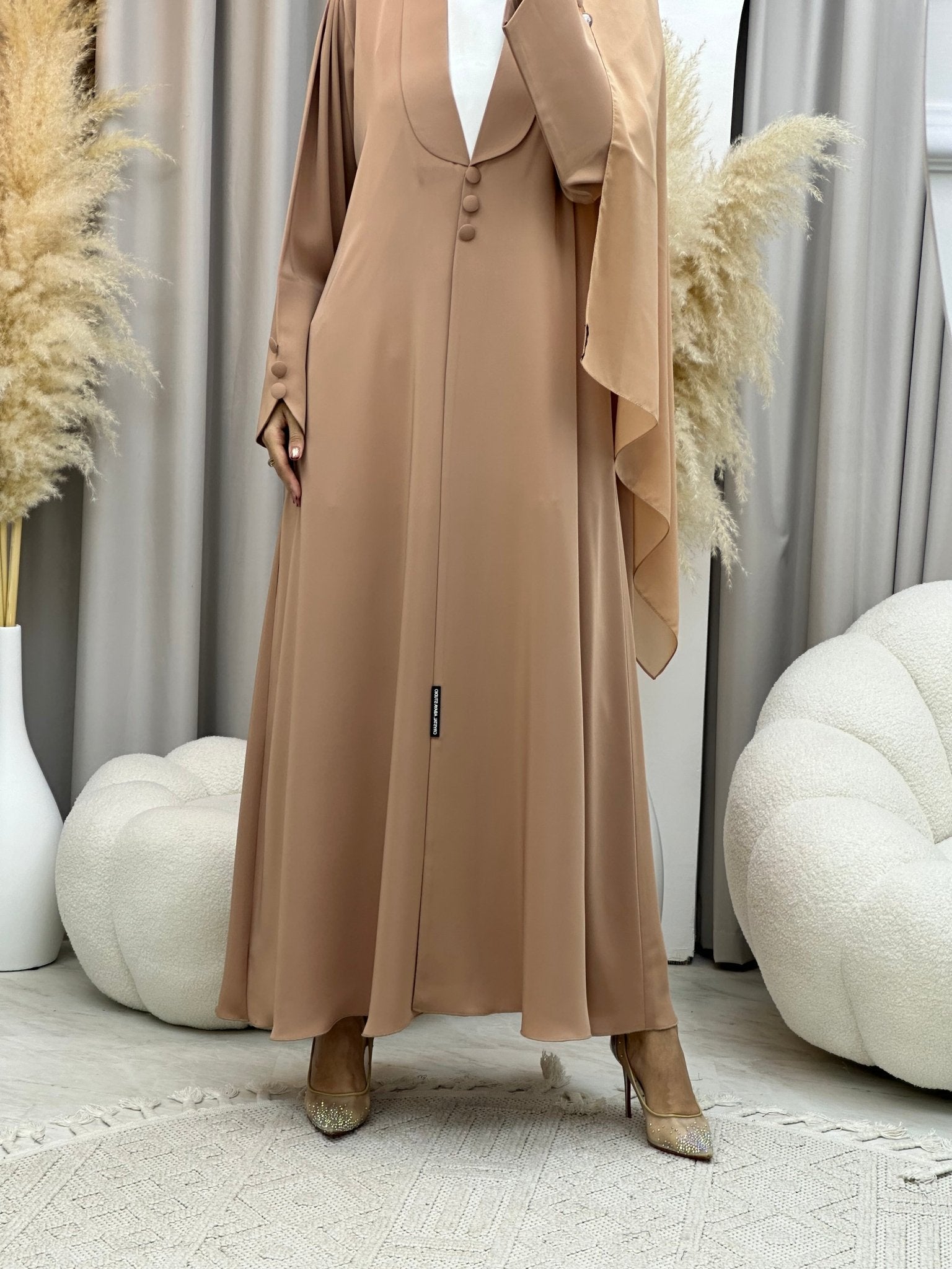 C 0012 Beige Coat Eid Abaya