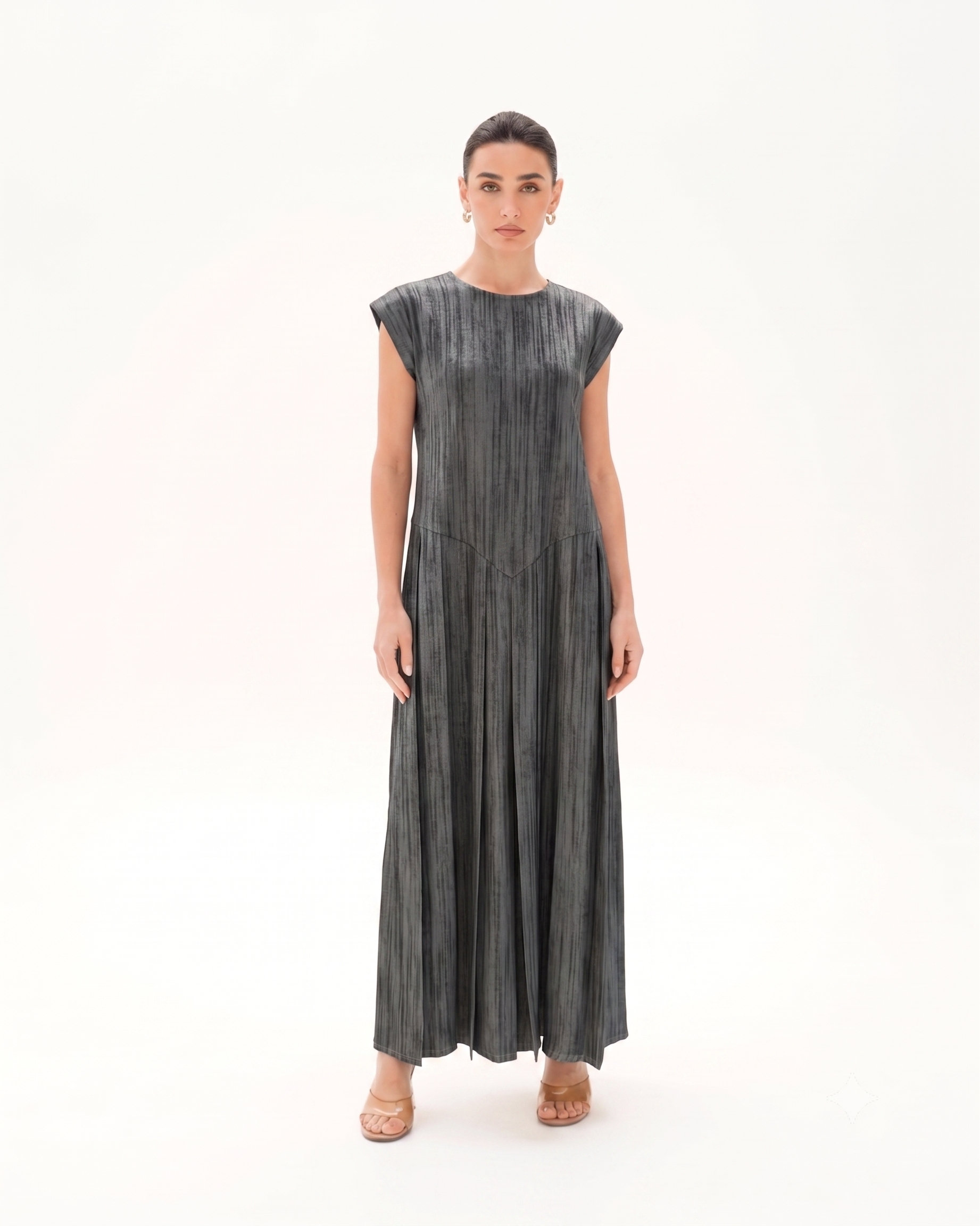 C 0013-02 Premium Dark Grey Under Abaya Dress
