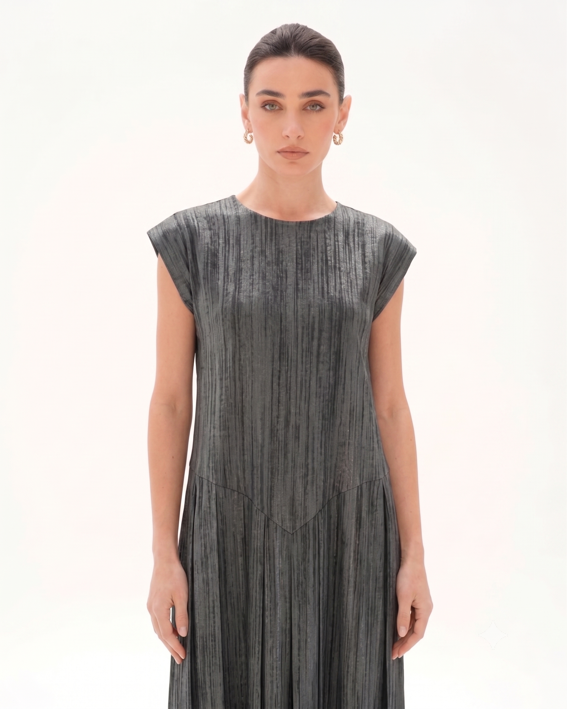 C 0013-02 Premium Dark Grey Under Abaya Dress