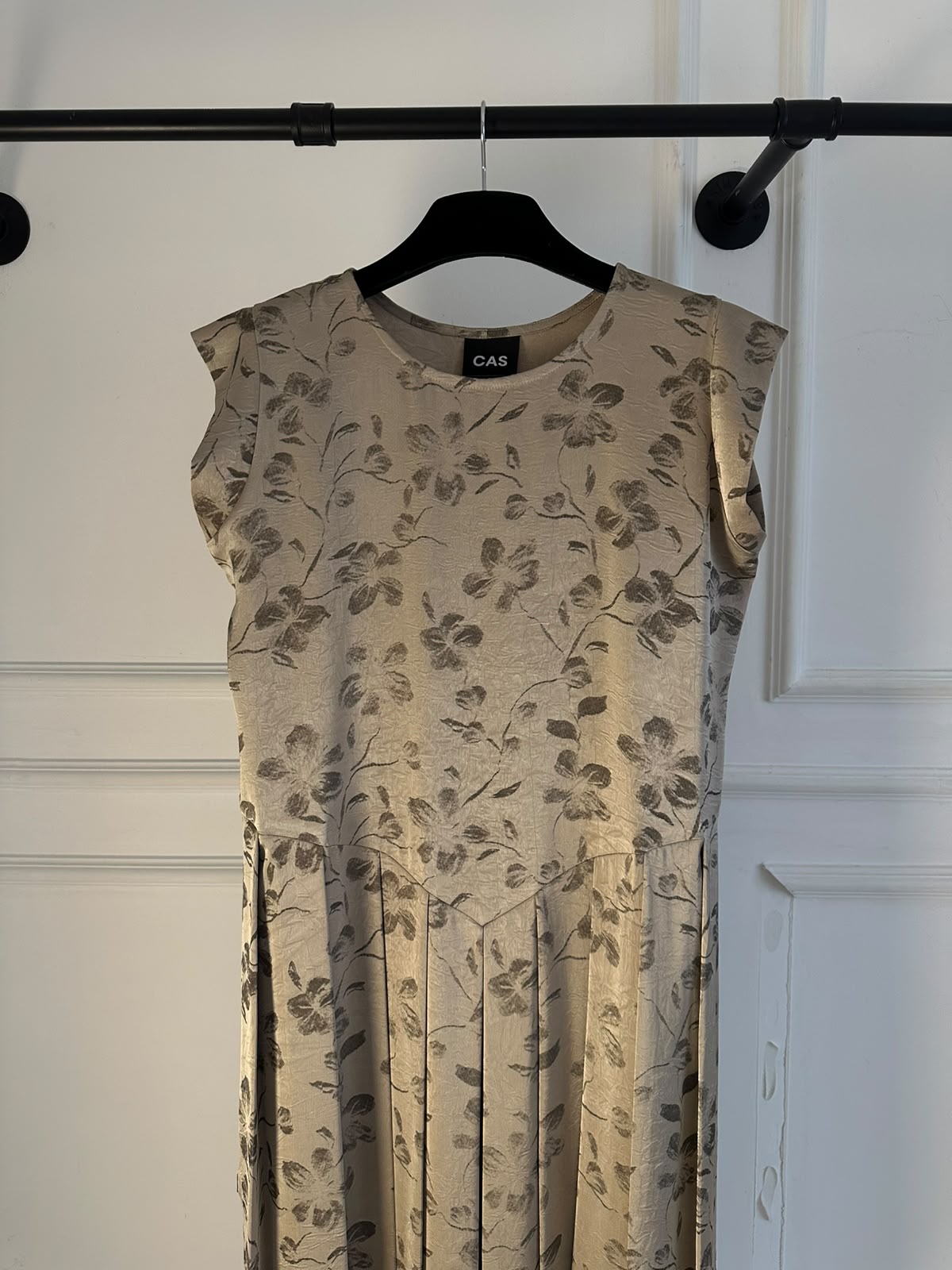 C 0014-02 Premium Beige Floral Under Abaya Dress