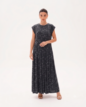 C 0014 Premium Black Floral Under Abaya Dress