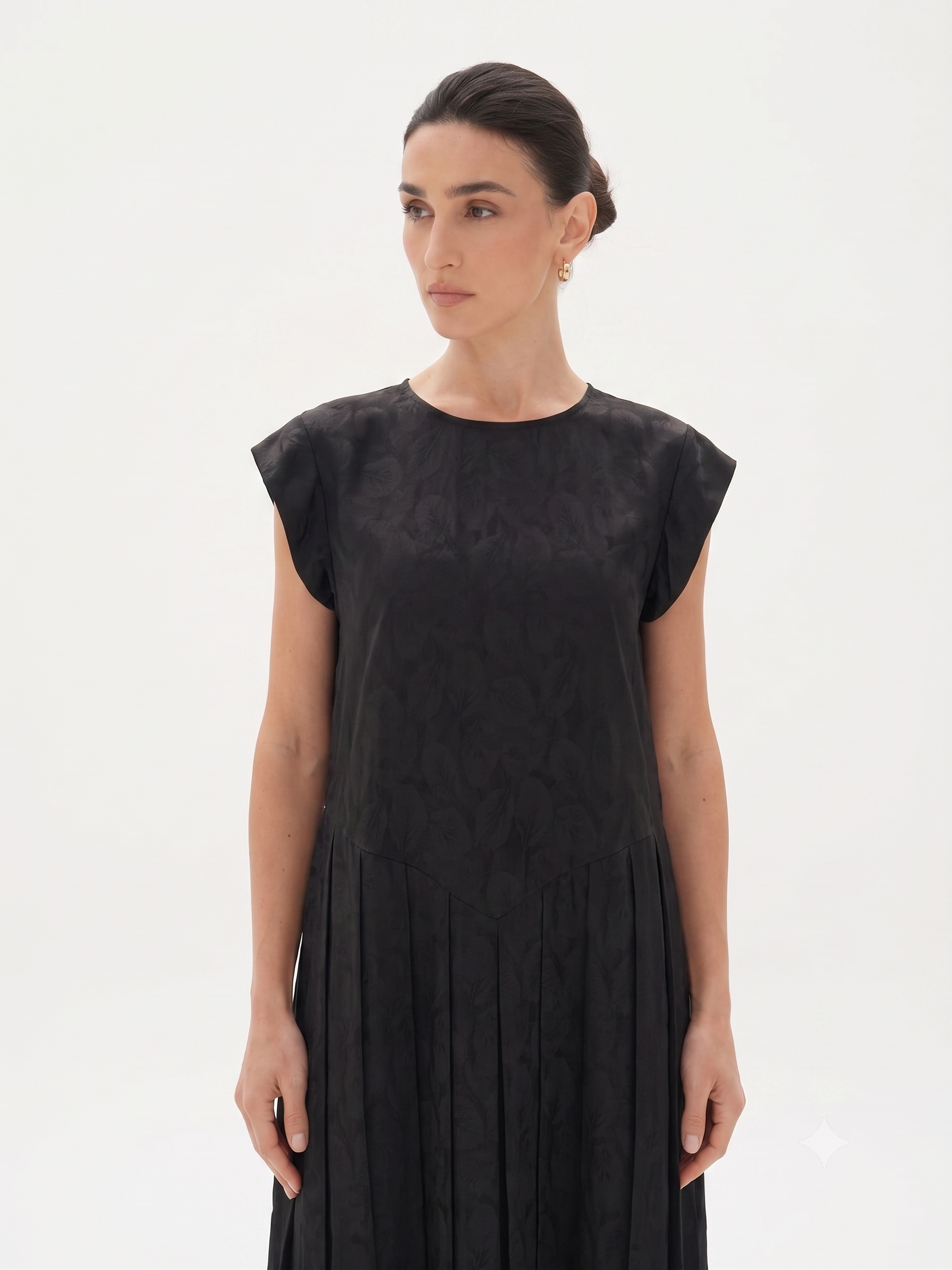 C 0015 Premium Black Printed Under Abaya Dress