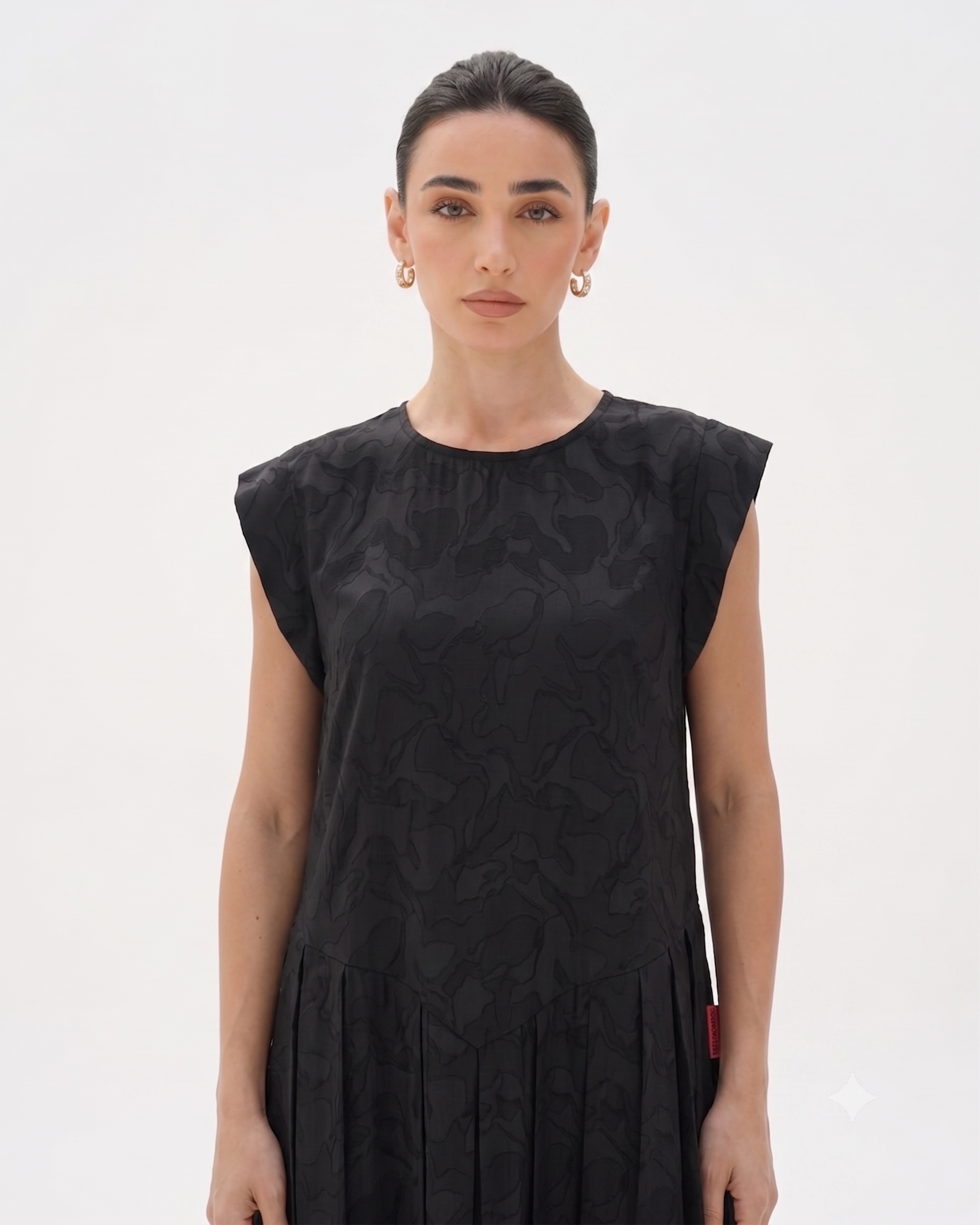 C 0016 Premium Black Printed Under Abaya Dress