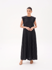 C 0017 Premium Black Printed Under Abaya Dress