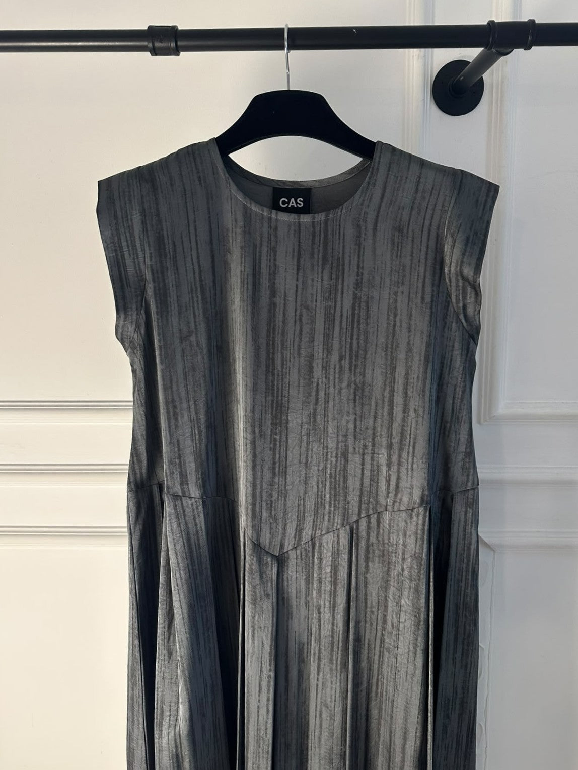 C 0022-02 Premium Grey Pleated Under Abaya Dress