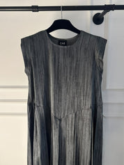 C 0022-02 Premium Grey Pleated Under Abaya Dress