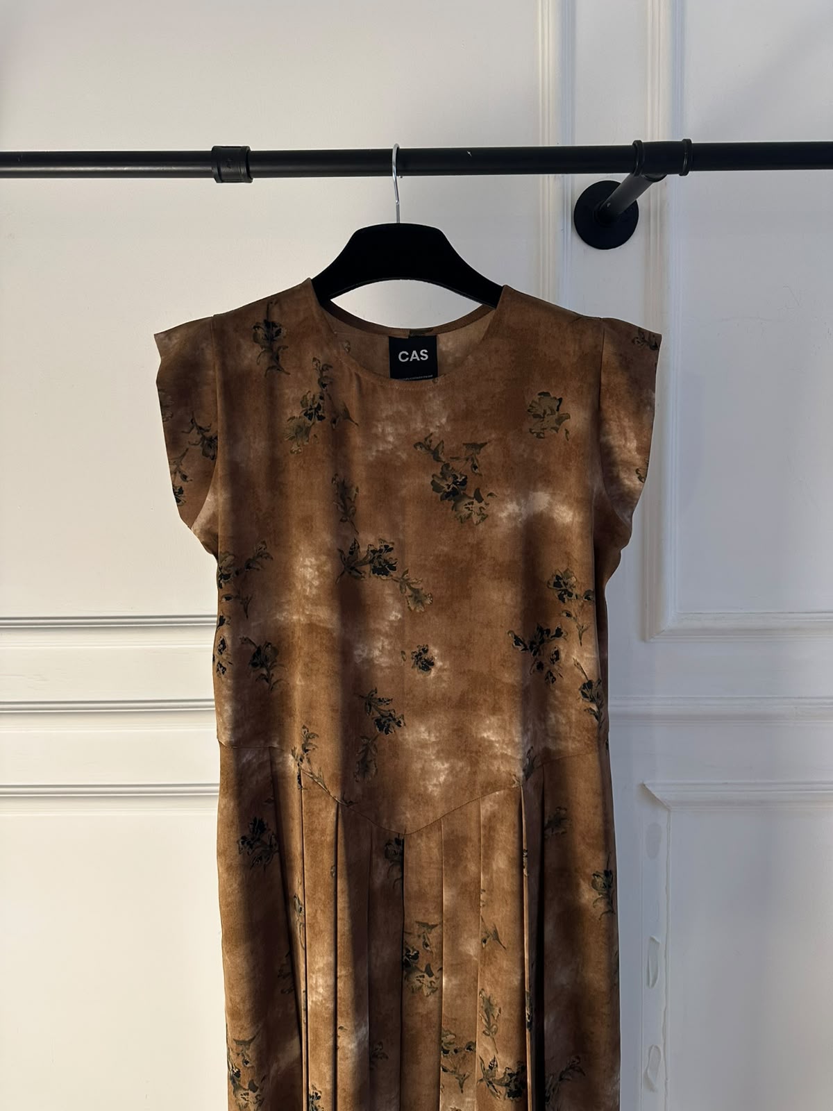 C 0024-01  Premium Caramel Butterfly Pleated Under Abaya Dress