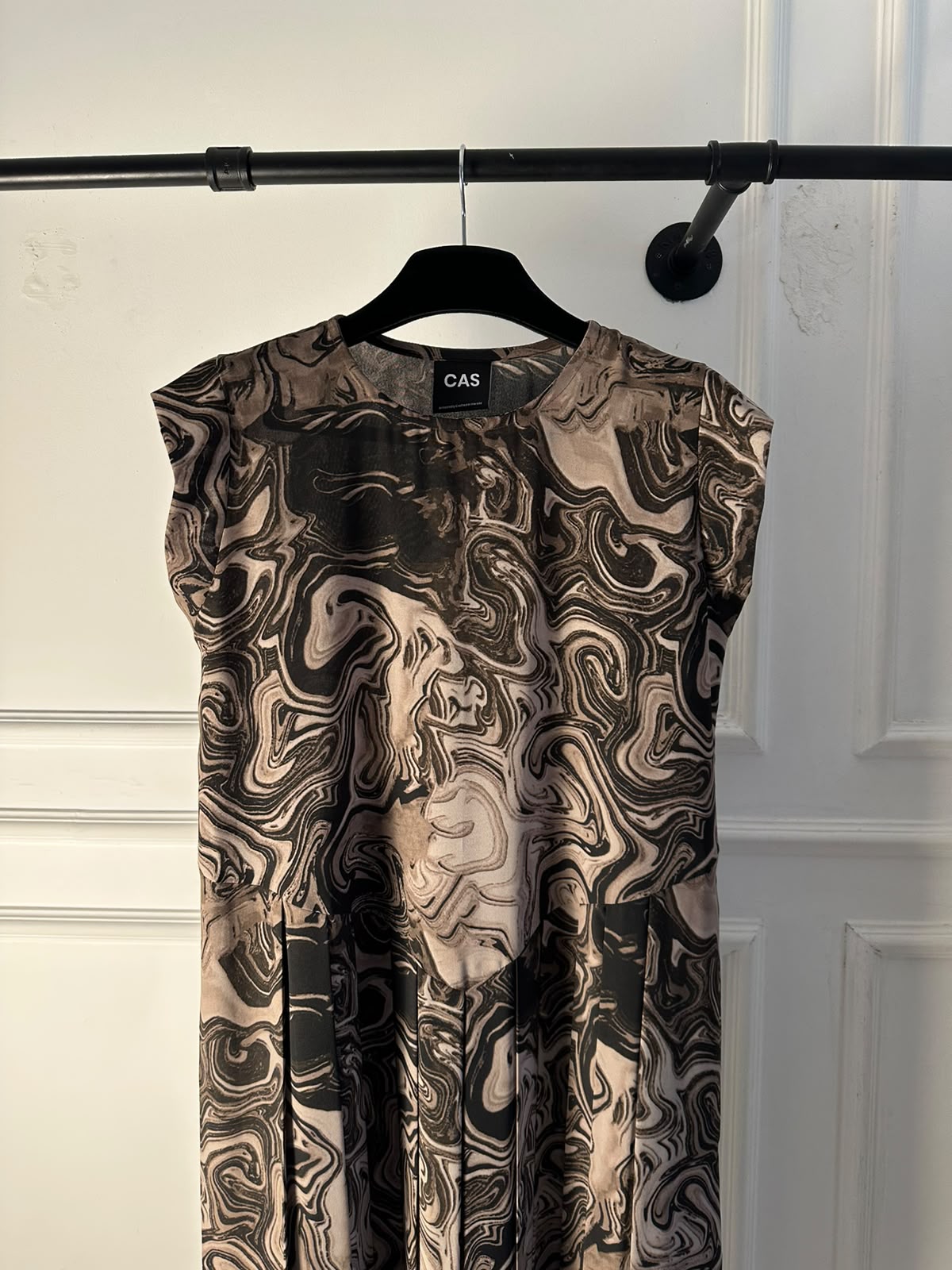 C 0024-02 Premium Maple Brown Swirl Under Abaya Dress