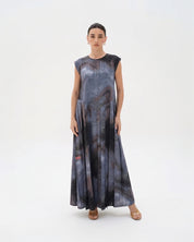 C 0024-04 Premium Grey Brown Swirl Under Abaya Dress