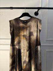 C 0024-05 Premium Caramel Brown Swirl Under Abaya Dress