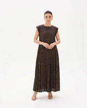 C 0026-01 Premium Mocha Polka Dot Under Abaya Dress