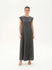 C 0026-02 Premium Grey Polka Dot Under Abaya Dress