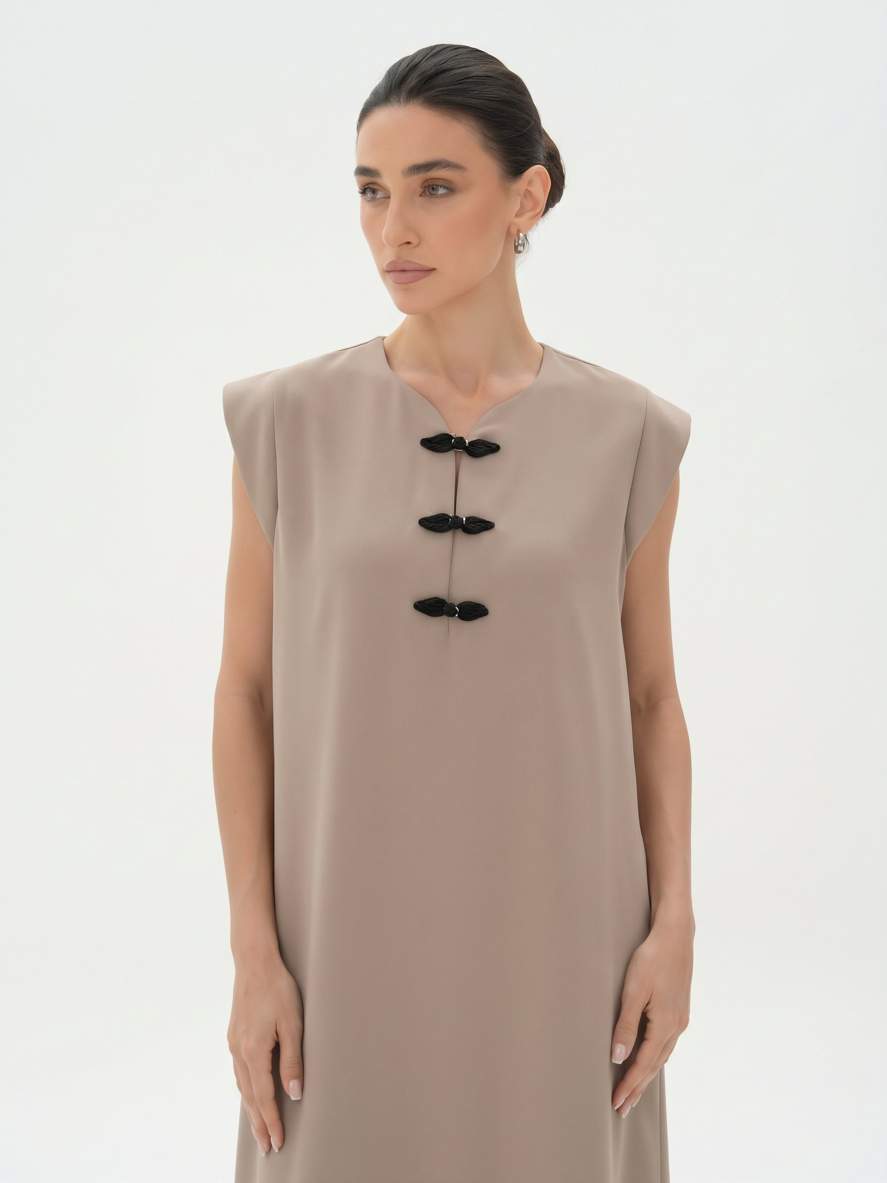 C 0028-01 Premium Beige Under Abaya Dress