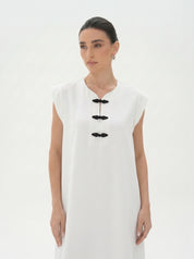C 0028-03 Premium White Under Abaya Dress