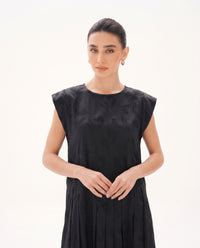 C 0029-02 Premium Black Pleated Under Abaya Dress - XS / 50