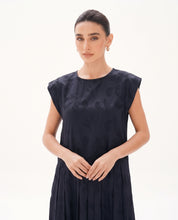C 0029-04 Premium Dark Navy Pleated Under Abaya Dress
