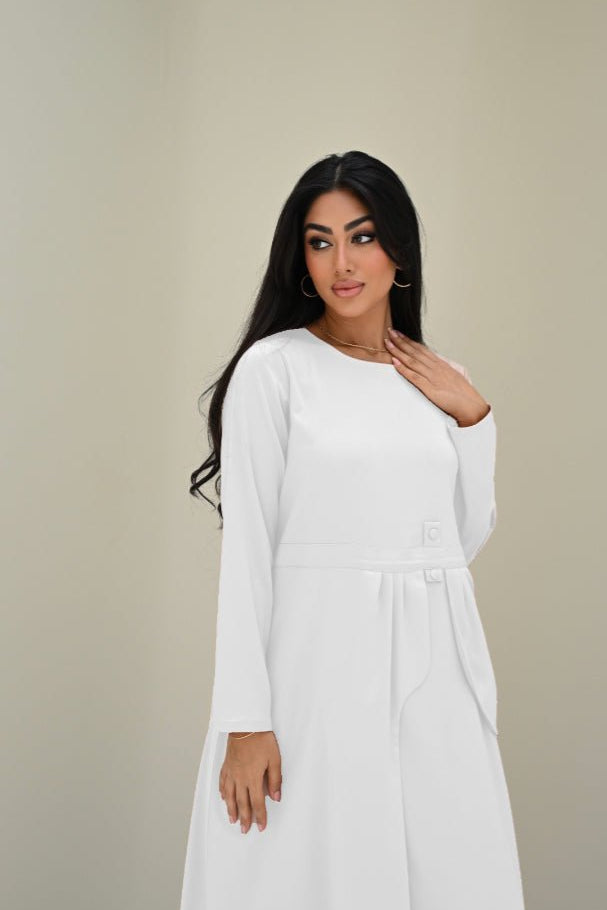 C 003 Off White Under Abaya Dress