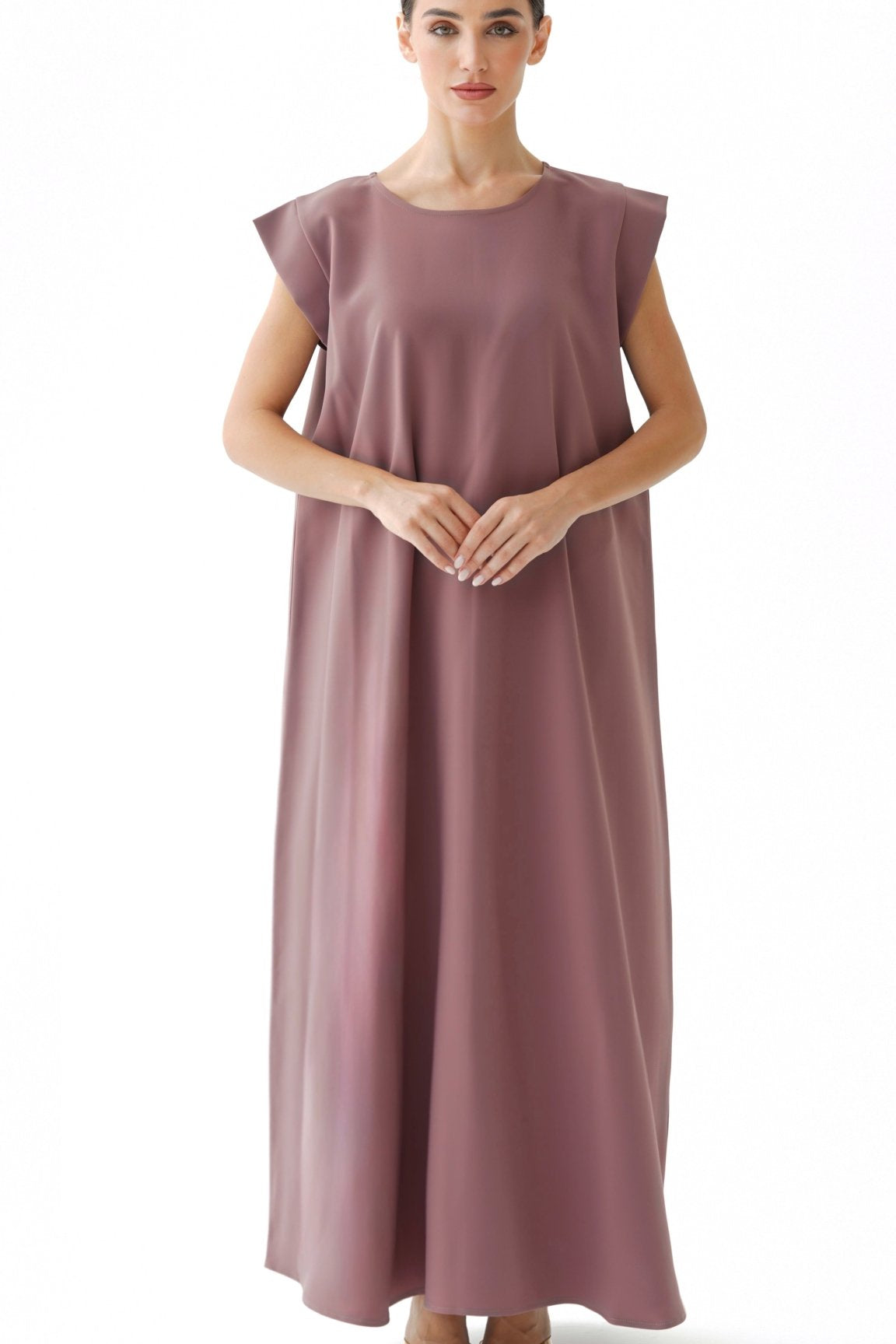 C 005 - 10 Premium Dark Rose Under Abaya Dress