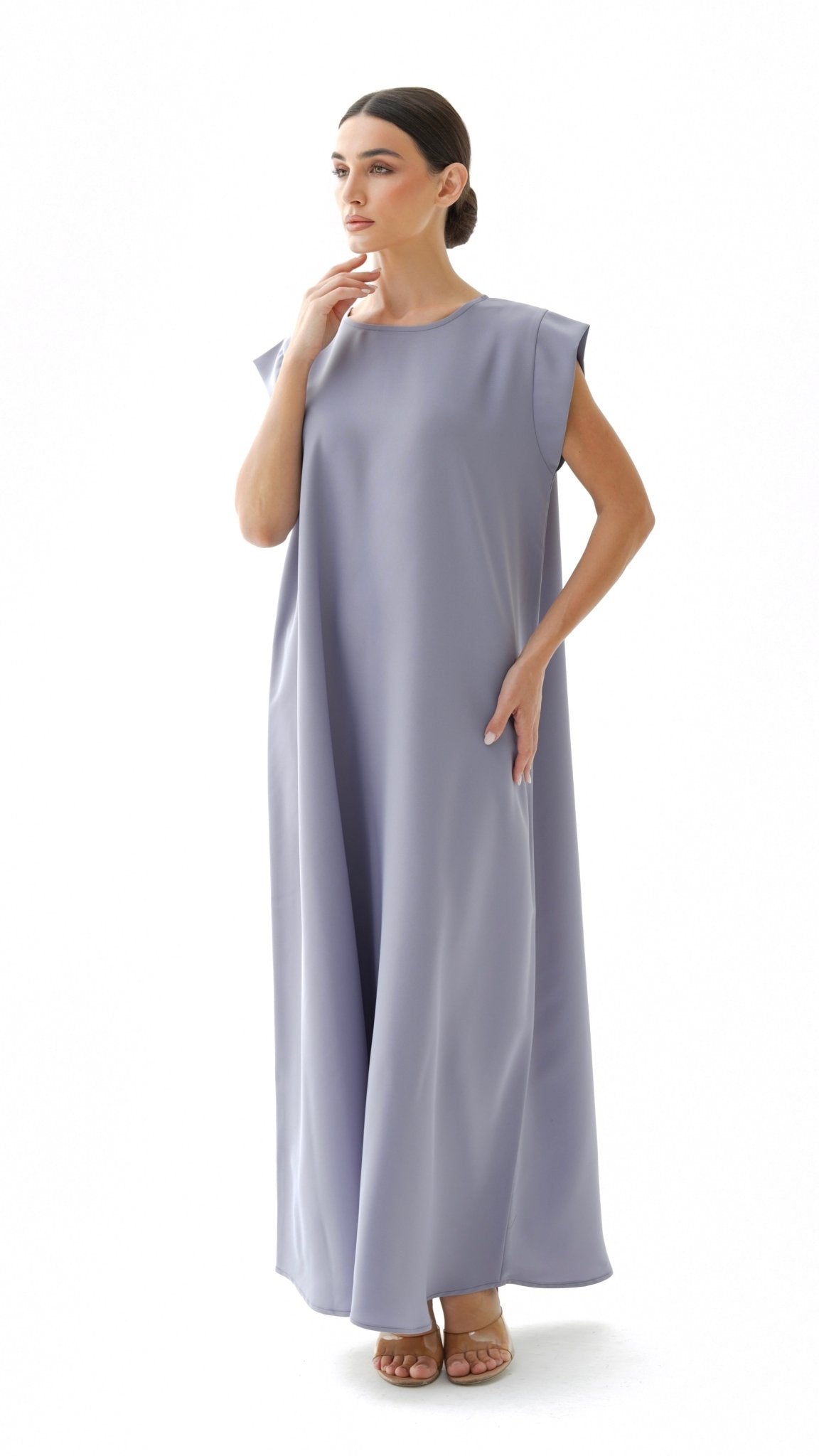 C 005 - 11 Premium Light Grey Under Abaya Dress