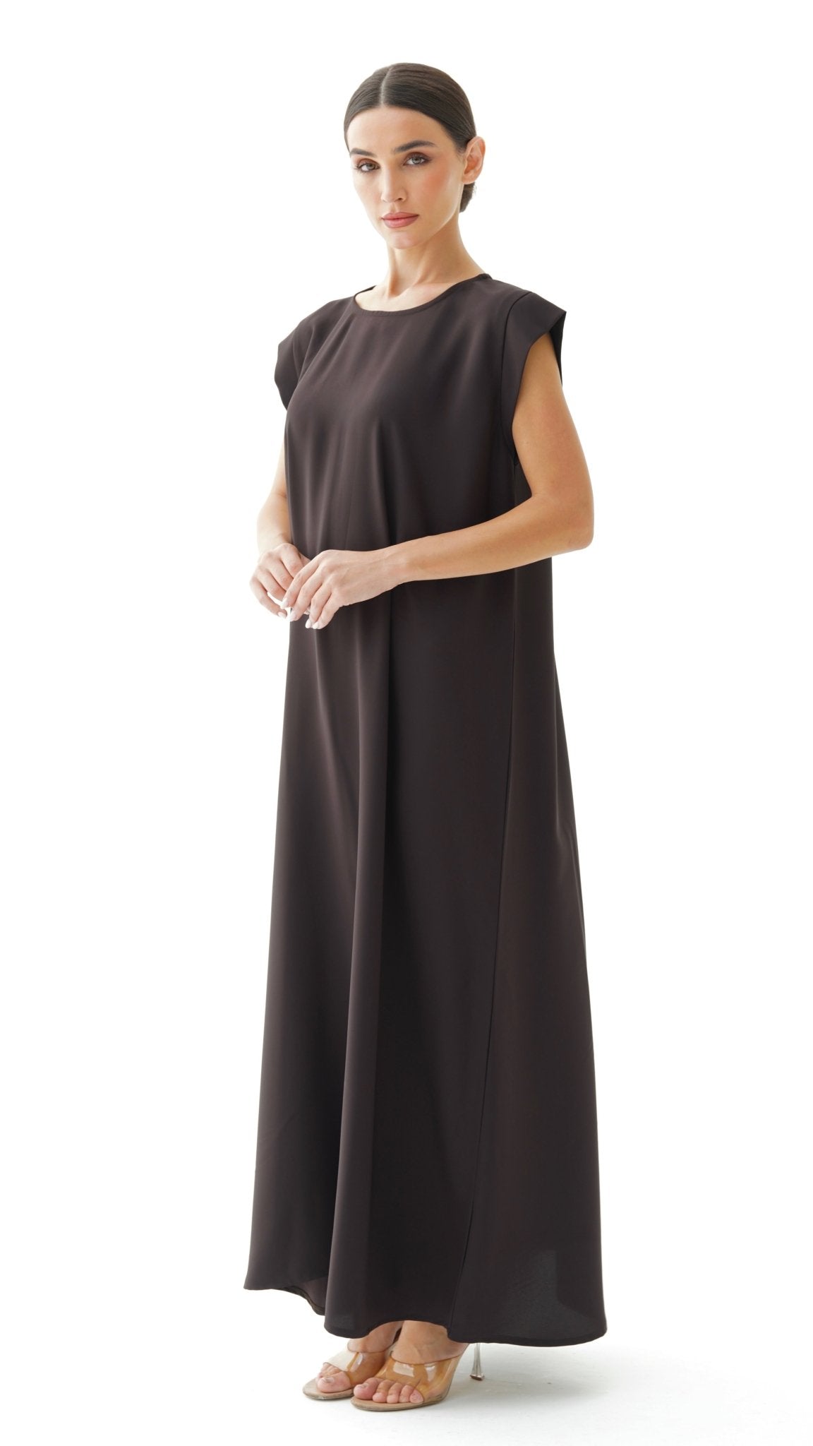 C 005 - 13 Premium Dark Brown Under Abaya Dress
