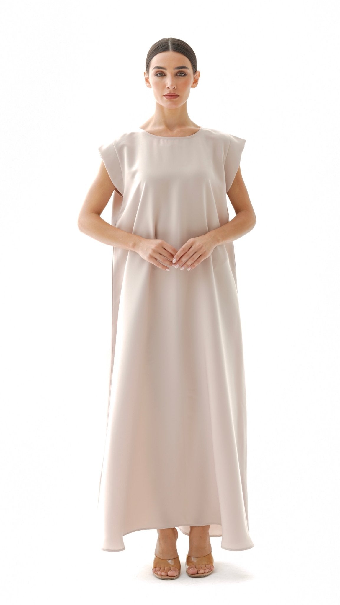C 005 - 14 Premium Light Beige Under Abaya Dress