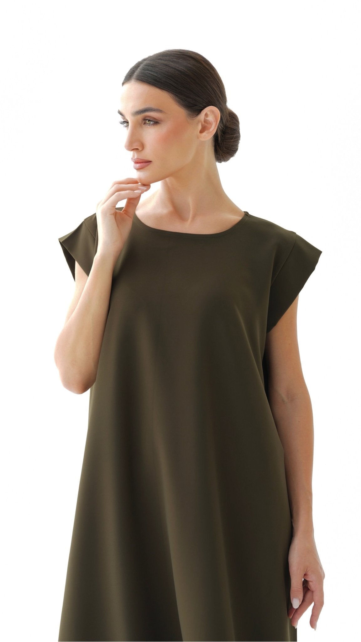 C 005 - 15 Premium Olive Under Abaya Dress