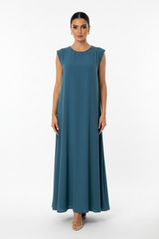 C 005-16 Premium Dark Teal Under Abaya Dress