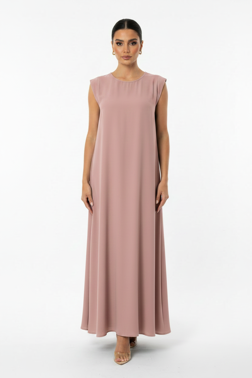 C 005-17 Premium Dusty Rose Under Abaya Dress