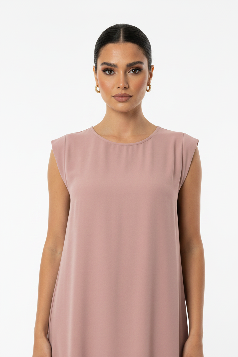 C 005-17 Premium Dusty Rose Under Abaya Dress