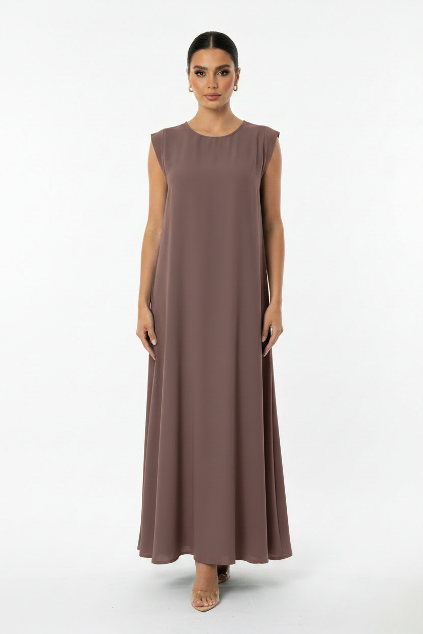C 005-18 Premium Dark Mauve Under Abaya Dress