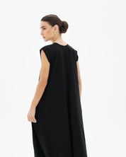 C 006 - 03 Premium Black Pleated Under Abaya Dress