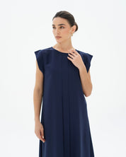 C 006 - 04 Premium Navy Pleated Under Abaya Dress