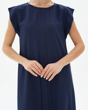 C 006 - 04 Premium Navy Pleated Under Abaya Dress